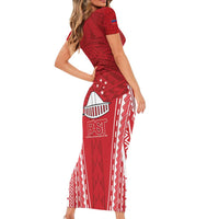 Samoa FAST Short Sleeve Bodycon Dress Forever Proud Samoan Tribal Pattern LT05 - Polynesian Pride