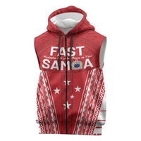 Samoa FAST Sleeveless Zip Hoodie Forever Proud Samoan Tribal Pattern - Polynesian Pride