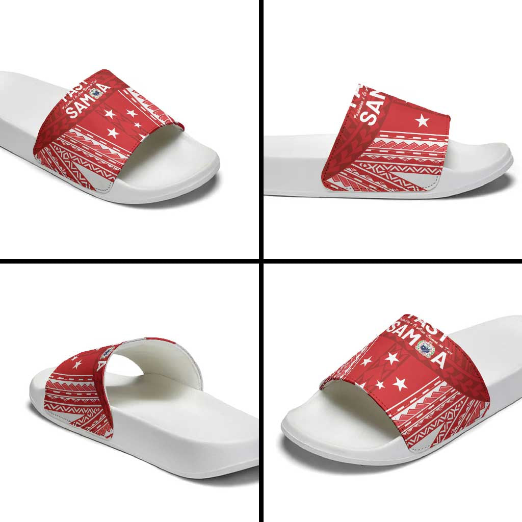 Samoa FAST Slide Sandals Forever Proud Samoan Tribal Pattern - Polynesian Pride