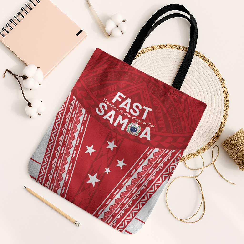 Samoa FAST Tote Bag Forever Proud Samoan Tribal Pattern - Polynesian Pride
