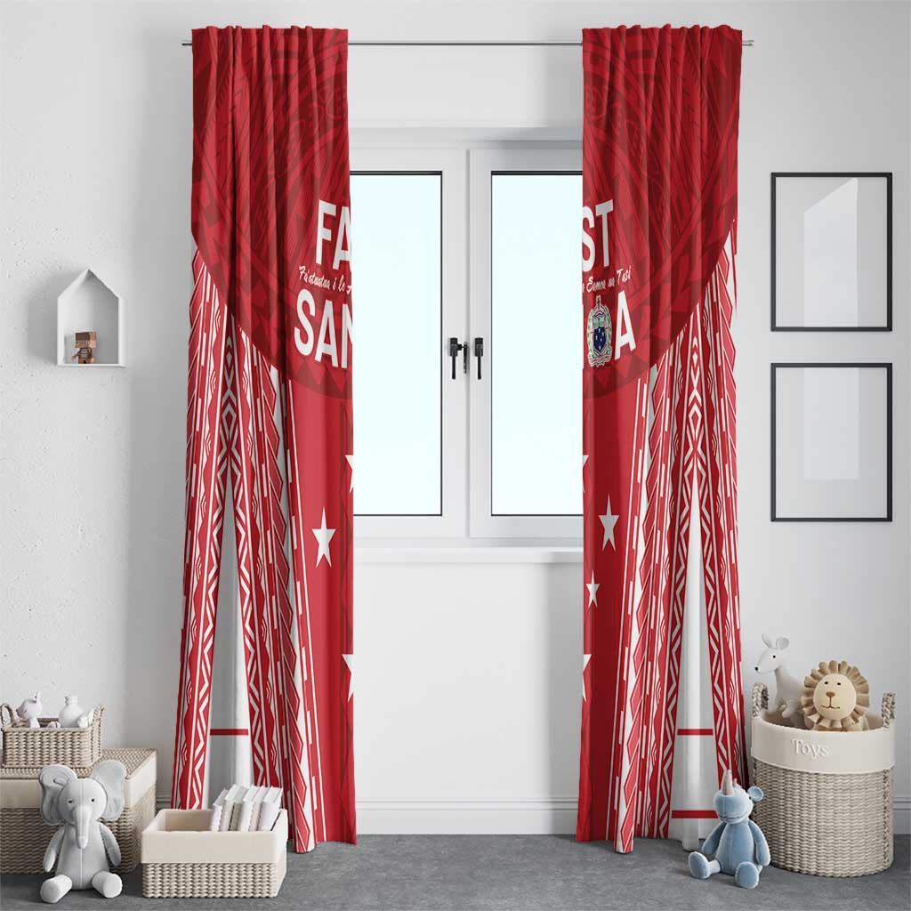 Samoa FAST Window Curtain Forever Proud Samoan Tribal Pattern - Polynesian Pride
