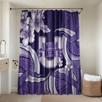 Utah State Polynesian Heritage Bathroom Set Floral Tribal Pattern Tropical Flowers LT05 Shower Curtain Only Purple - Polynesian Pride