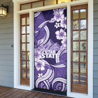 Utah State Polynesian Heritage Door Cover Floral Tribal Pattern Tropical Flowers LT05 - Polynesian Pride