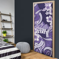 Utah State Polynesian Heritage Door Cover Floral Tribal Pattern Tropical Flowers LT05 - Polynesian Pride