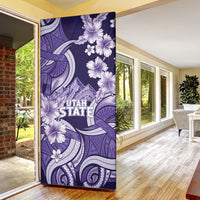 Utah State Polynesian Heritage Door Cover Floral Tribal Pattern Tropical Flowers LT05 - Polynesian Pride