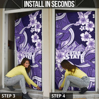 Utah State Polynesian Heritage Door Cover Floral Tribal Pattern Tropical Flowers LT05 - Polynesian Pride