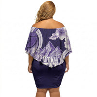 Utah State Polynesian Heritage Off Shoulder Short Dress Floral Tribal Pattern Tropical Flowers LT05 - Polynesian Pride