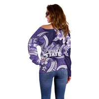 Utah State Polynesian Heritage Off Shoulder Sweater Floral Tribal Pattern Tropical Flowers LT05 - Polynesian Pride