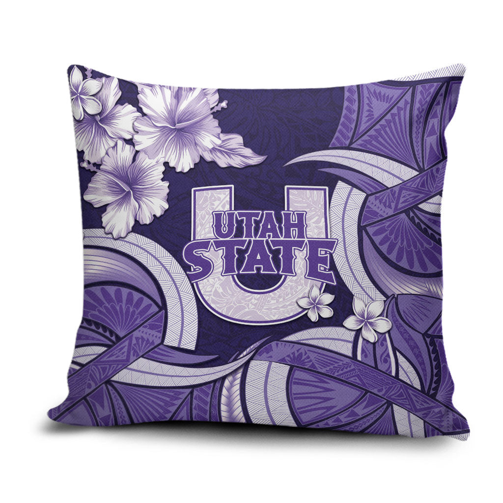Utah State Polynesian Heritage Pillow Cover Floral Tribal Pattern Tropical Flowers LT05 Purple - Polynesian Pride
