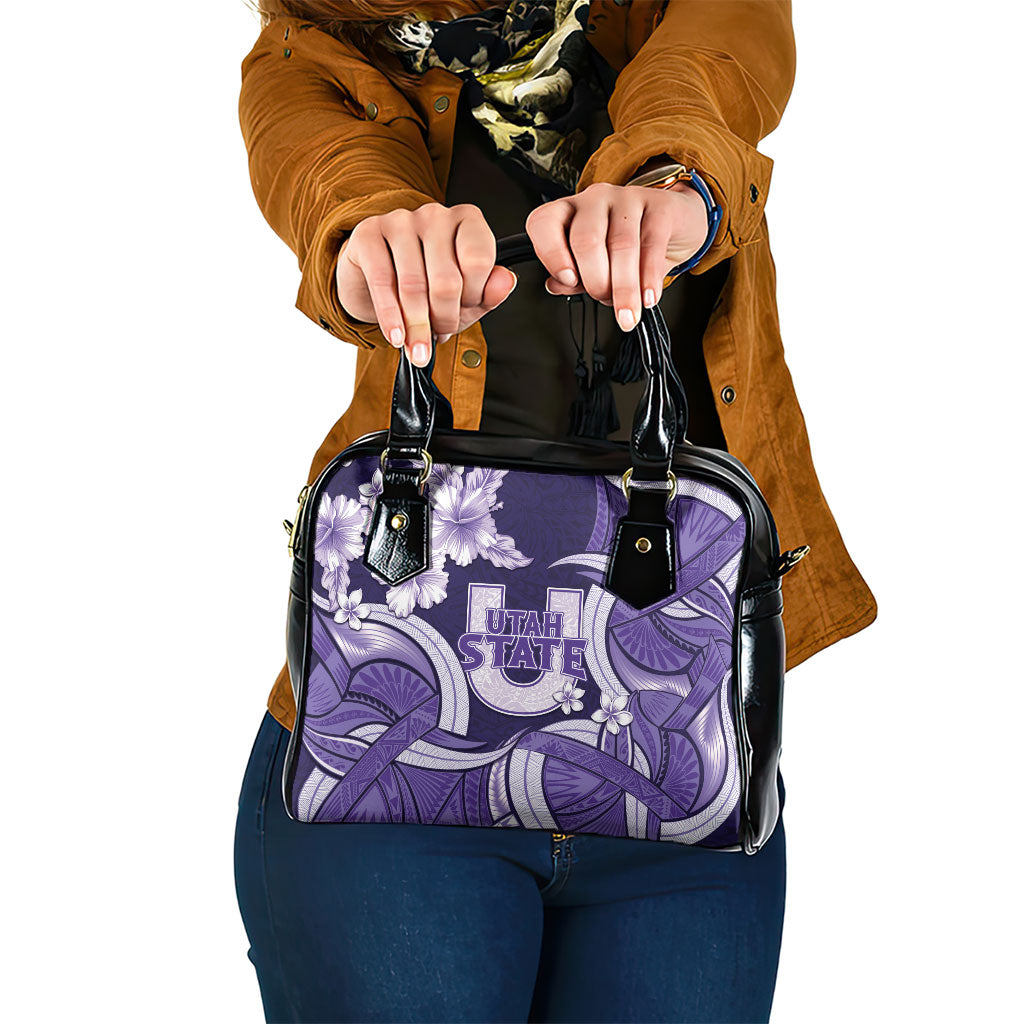 Utah State Polynesian Heritage Shoulder Handbag Floral Tribal Pattern Tropical Flowers