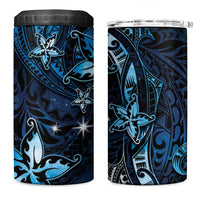 Hawaii Makahiki Season 4 in 1 Can Cooler Tumbler Floral Tribal Tattoo Blue Galaxy LT05 One Size: 16 oz Blue - Polynesian Pride