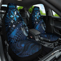 Hawaii Makahiki Season Car Seat Cover Floral Tribal Tattoo Blue Galaxy LT05 One Size Blue - Polynesian Pride