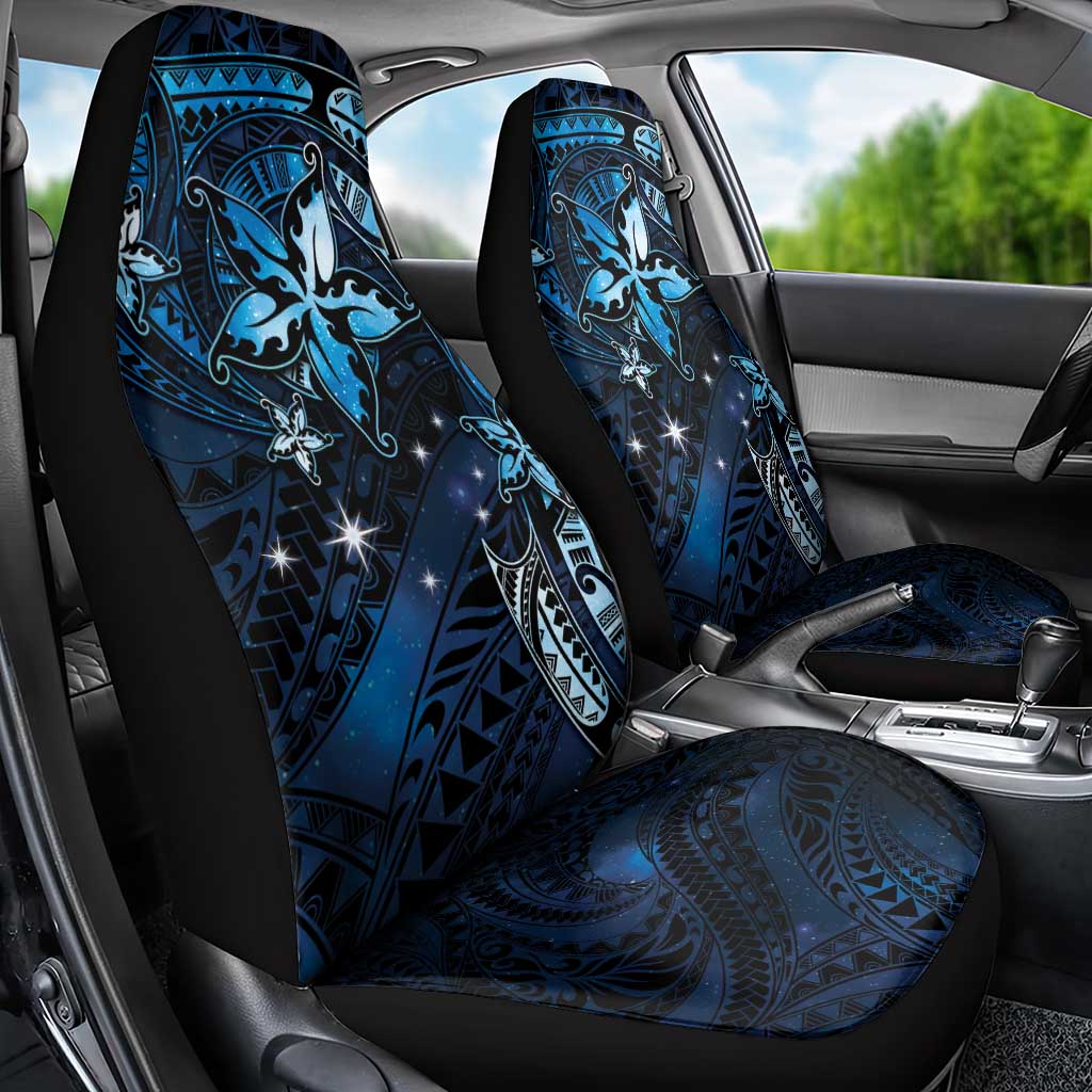 Hawaii Makahiki Season Car Seat Cover Floral Tribal Tattoo Blue Galaxy LT05 - Polynesian Pride
