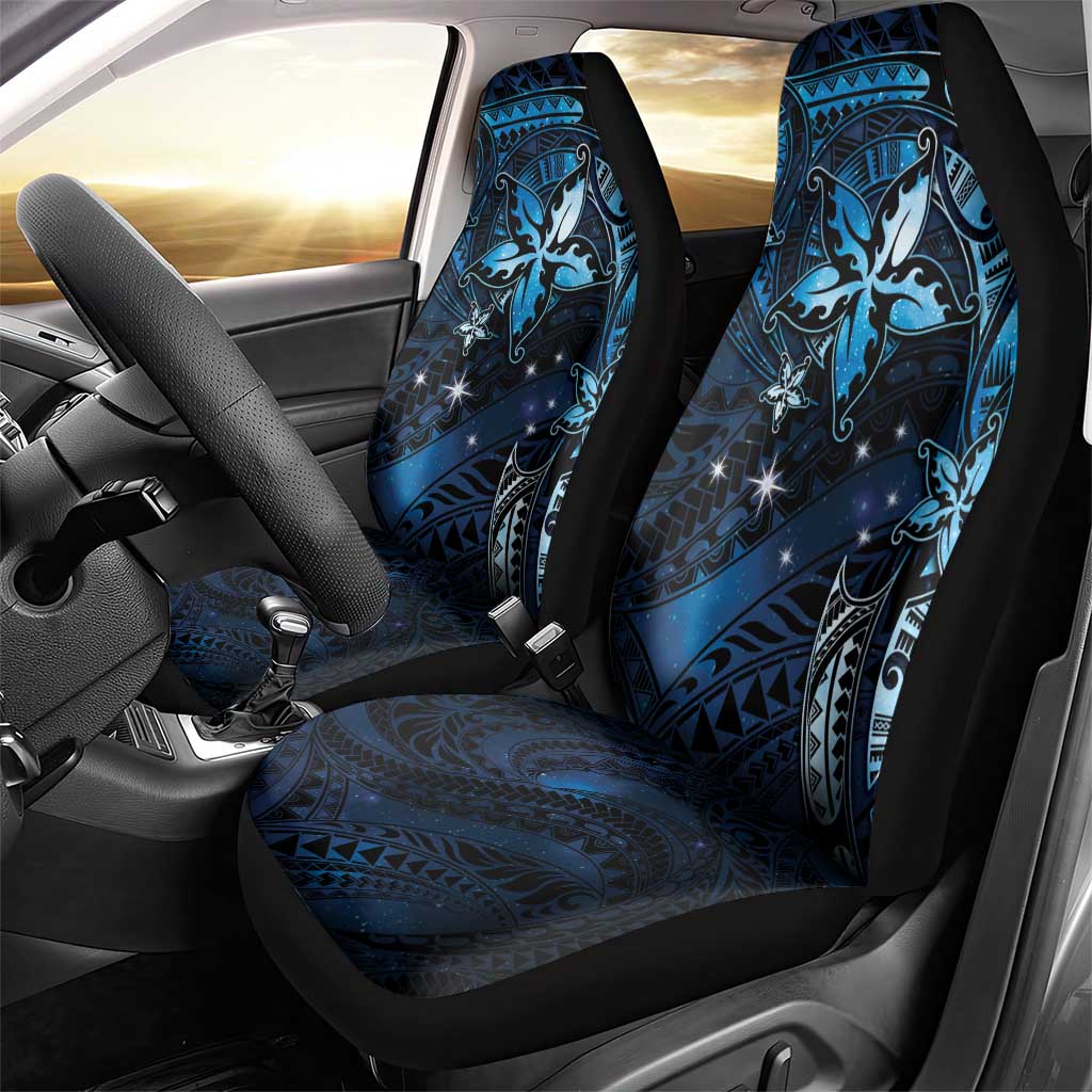 Hawaii Makahiki Season Car Seat Cover Floral Tribal Tattoo Blue Galaxy LT05 - Polynesian Pride