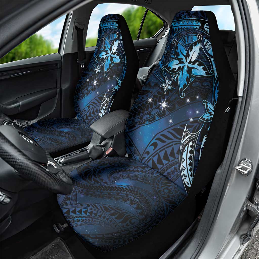 Hawaii Makahiki Season Car Seat Cover Floral Tribal Tattoo Blue Galaxy LT05 - Polynesian Pride