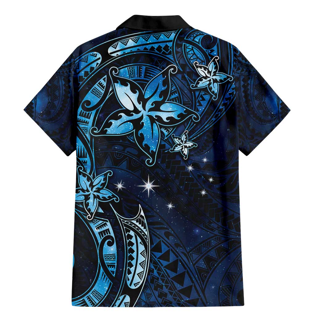 Hawaii Makahiki Season Family Matching Mermaid Dress and Hawaiian Shirt Floral Tribal Tattoo Blue Galaxy LT05 - Polynesian Pride