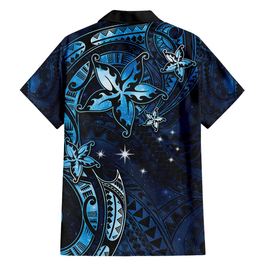 Hawaii Makahiki Season Hawaiian Shirt Floral Tribal Tattoo Blue Galaxy LT05 - Polynesian Pride