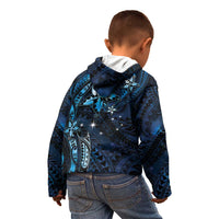 Hawaii Makahiki Season Kid Hoodie Floral Tribal Tattoo Blue Galaxy LT05 - Polynesian Pride