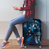 Hawaii Makahiki Season Luggage Cover Floral Tribal Tattoo Blue Galaxy LT05 - Polynesian Pride