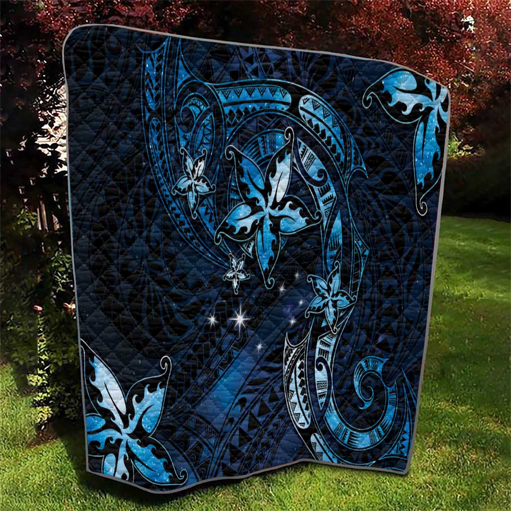 Hawaii Makahiki Season Quilt Floral Tribal Tattoo Blue Galaxy LT05 - Polynesian Pride