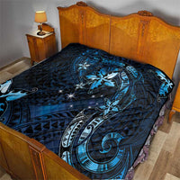 Hawaii Makahiki Season Quilt Floral Tribal Tattoo Blue Galaxy LT05 - Polynesian Pride