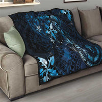 Hawaii Makahiki Season Quilt Floral Tribal Tattoo Blue Galaxy LT05 - Polynesian Pride