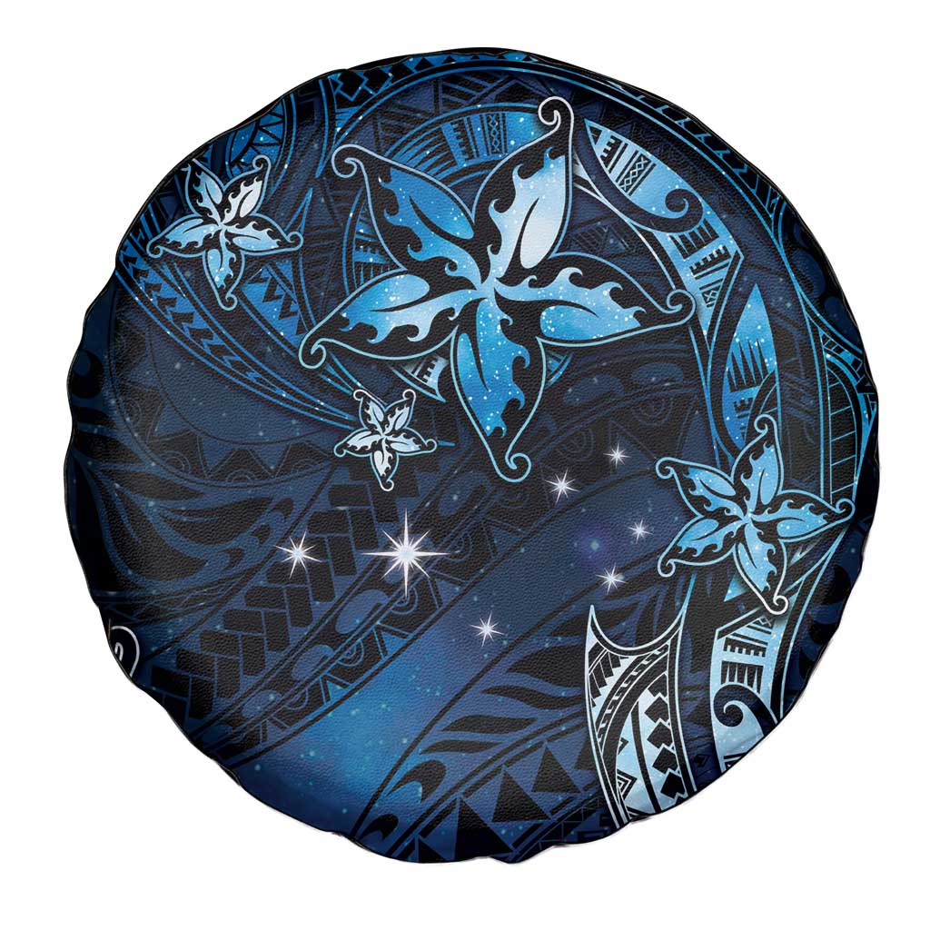 Hawaii Makahiki Season Spare Tire Cover Floral Tribal Tattoo Blue Galaxy LT05 - Polynesian Pride