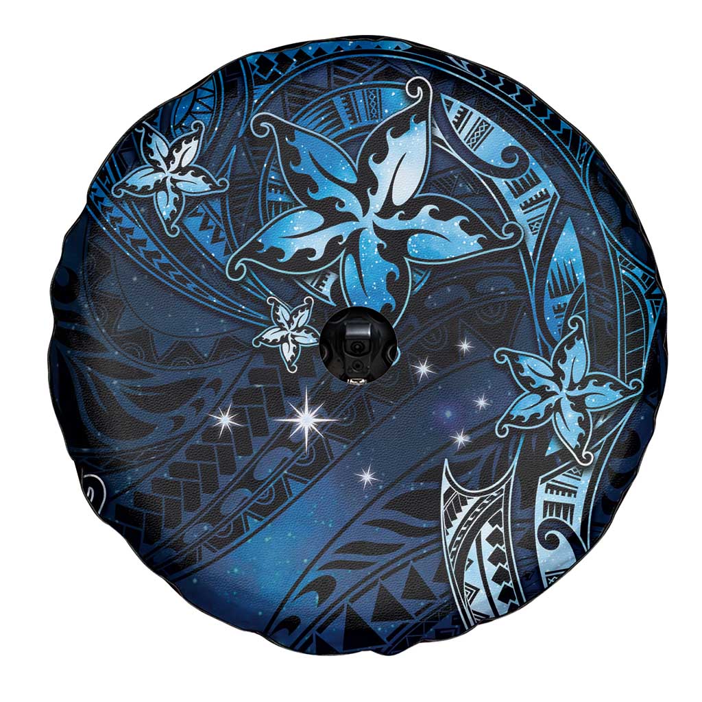 Hawaii Makahiki Season Spare Tire Cover Floral Tribal Tattoo Blue Galaxy LT05 - Polynesian Pride