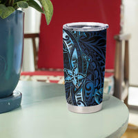 Hawaii Makahiki Season Tumbler Cup Floral Tribal Tattoo Blue Galaxy LT05 - Polynesian Pride
