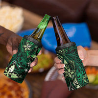 Hawaii Makahiki Season 4 in 1 Can Cooler Tumbler Floral Tribal Tattoo Green Galaxy LT05 - Polynesian Pride