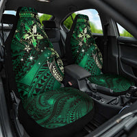 Hawaii Makahiki Season Car Seat Cover Floral Tribal Tattoo Green Galaxy LT05 One Size Green - Polynesian Pride