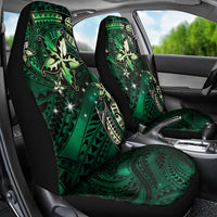 Hawaii Makahiki Season Car Seat Cover Floral Tribal Tattoo Green Galaxy LT05 - Polynesian Pride