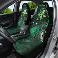 Hawaii Makahiki Season Car Seat Cover Floral Tribal Tattoo Green Galaxy LT05 - Polynesian Pride