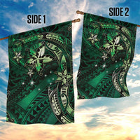 Hawaii Makahiki Season Garden Flag Floral Tribal Tattoo Green Galaxy LT05 - Polynesian Pride
