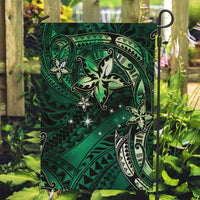 Hawaii Makahiki Season Garden Flag Floral Tribal Tattoo Green Galaxy LT05 Garden Flag Green - Polynesian Pride