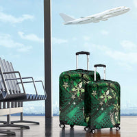 Hawaii Makahiki Season Luggage Cover Floral Tribal Tattoo Green Galaxy LT05 - Polynesian Pride