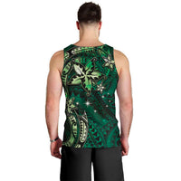 Hawaii Makahiki Season Men Tank Top Floral Tribal Tattoo Green Galaxy LT05 - Polynesian Pride