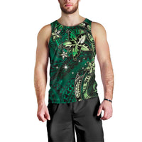 Hawaii Makahiki Season Men Tank Top Floral Tribal Tattoo Green Galaxy LT05 - Polynesian Pride