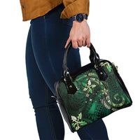 Hawaii Makahiki Season Shoulder Handbag Floral Tribal Tattoo Green Galaxy LT05 - Polynesian Pride