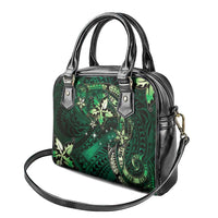 Hawaii Makahiki Season Shoulder Handbag Floral Tribal Tattoo Green Galaxy LT05 - Polynesian Pride