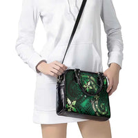 Hawaii Makahiki Season Shoulder Handbag Floral Tribal Tattoo Green Galaxy LT05 - Polynesian Pride