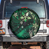 Hawaii Makahiki Season Spare Tire Cover Floral Tribal Tattoo Green Galaxy LT05 Green - Polynesian Pride
