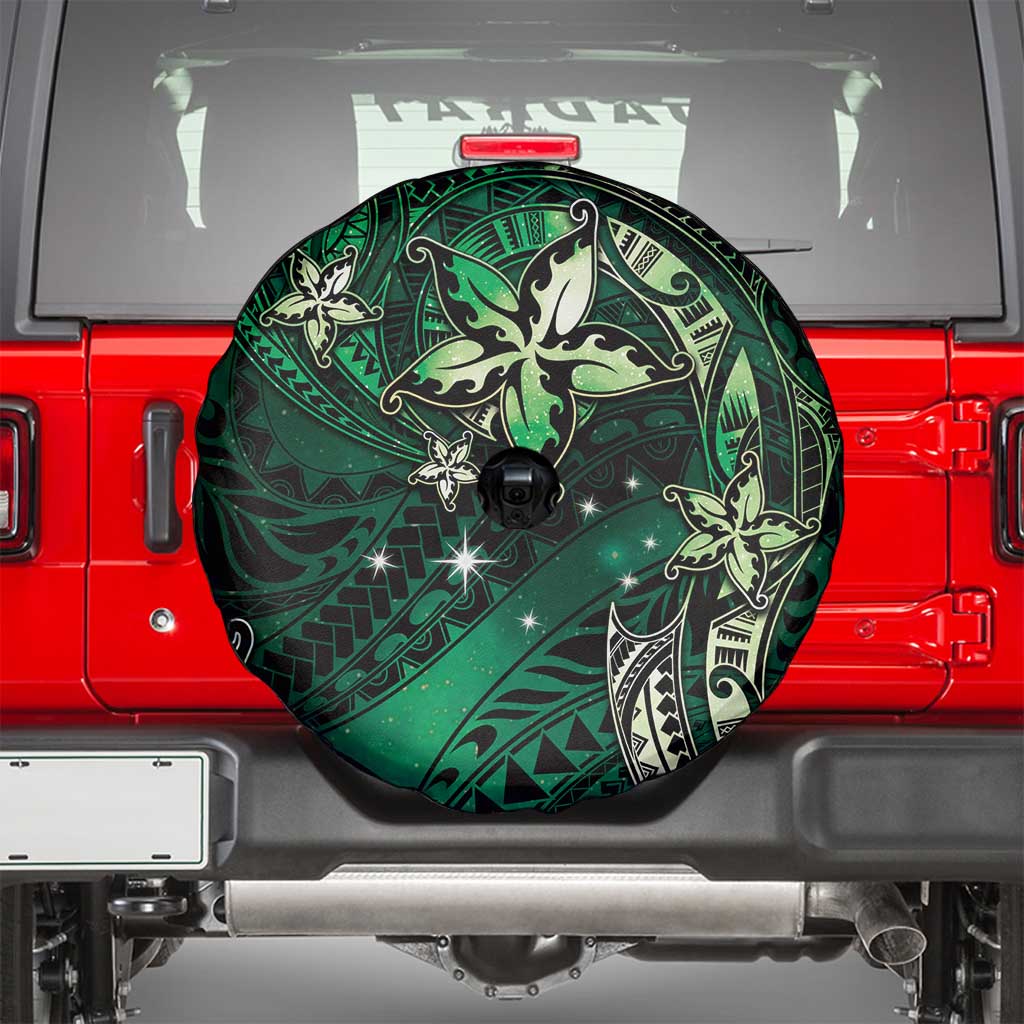 Hawaii Makahiki Season Spare Tire Cover Floral Tribal Tattoo Green Galaxy LT05 - Polynesian Pride