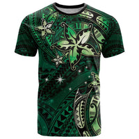Hawaii Makahiki Season T Shirt Floral Tribal Tattoo Green Galaxy LT05 Green - Polynesian Pride