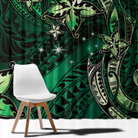 Hawaii Makahiki Season Window Curtain Floral Tribal Tattoo Green Galaxy LT05 - Polynesian Pride