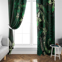 Hawaii Makahiki Season Window Curtain Floral Tribal Tattoo Green Galaxy LT05 - Polynesian Pride
