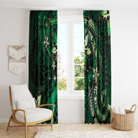 Hawaii Makahiki Season Window Curtain Floral Tribal Tattoo Green Galaxy LT05 - Polynesian Pride