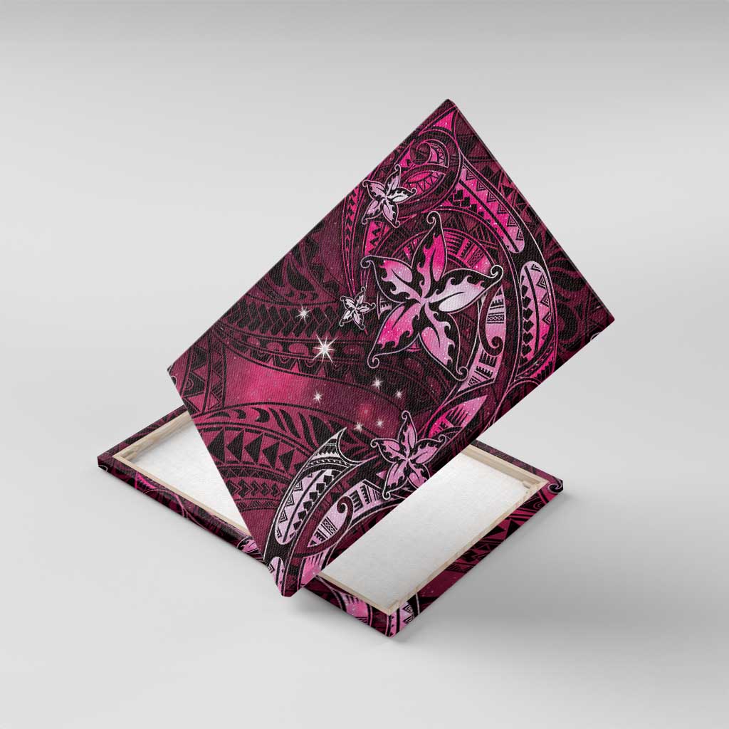Hawaii Makahiki Season Canvas Wall Art Floral Tribal Tattoo Pink Galaxy