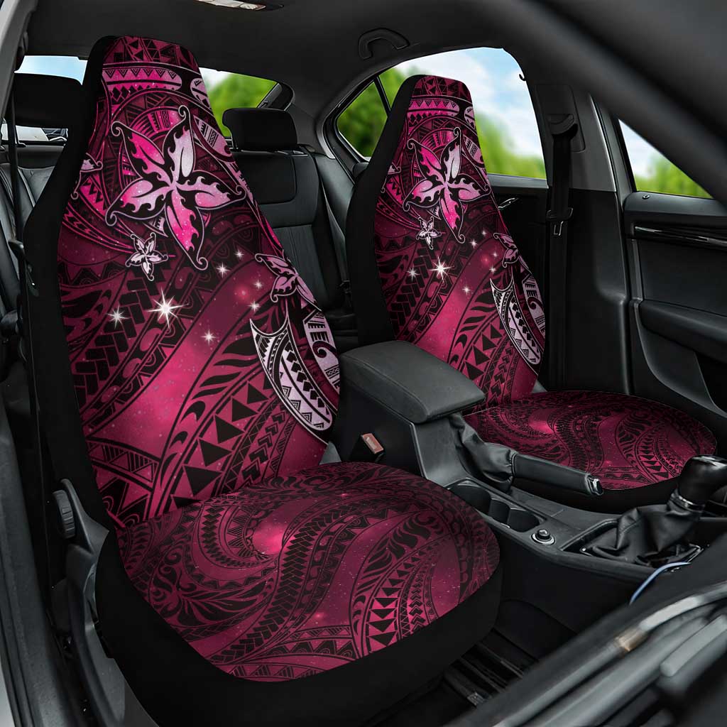 Hawaii Makahiki Season Car Seat Cover Floral Tribal Tattoo Pink Galaxy LT05 One Size Pink - Polynesian Pride