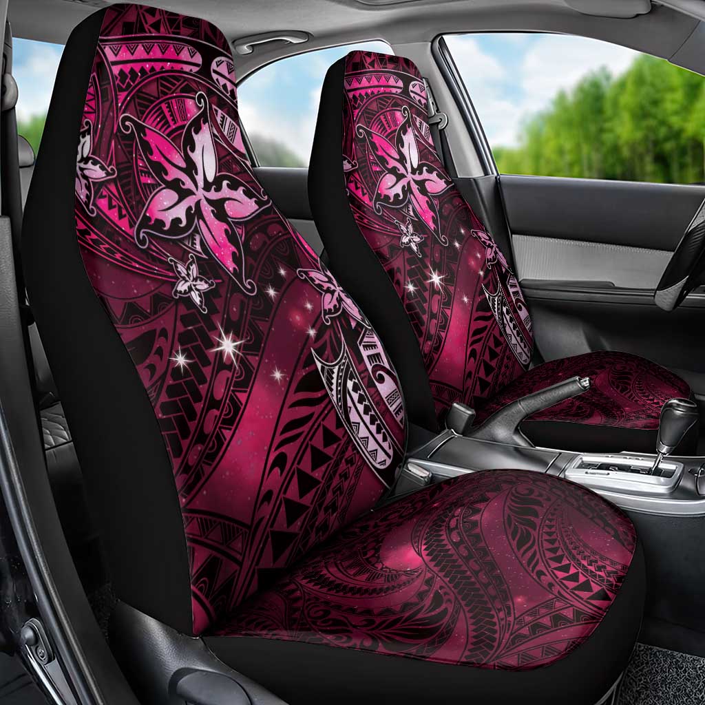 Hawaii Makahiki Season Car Seat Cover Floral Tribal Tattoo Pink Galaxy LT05 - Polynesian Pride